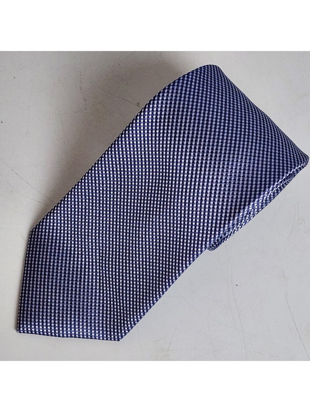 Calvin Klein Men's Blue Micro Dot Pattern 100% Silk Necktie Classic Width